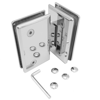 Петля Бета β FDP-22E стекло-стекло 180°, нержавейка/полированный