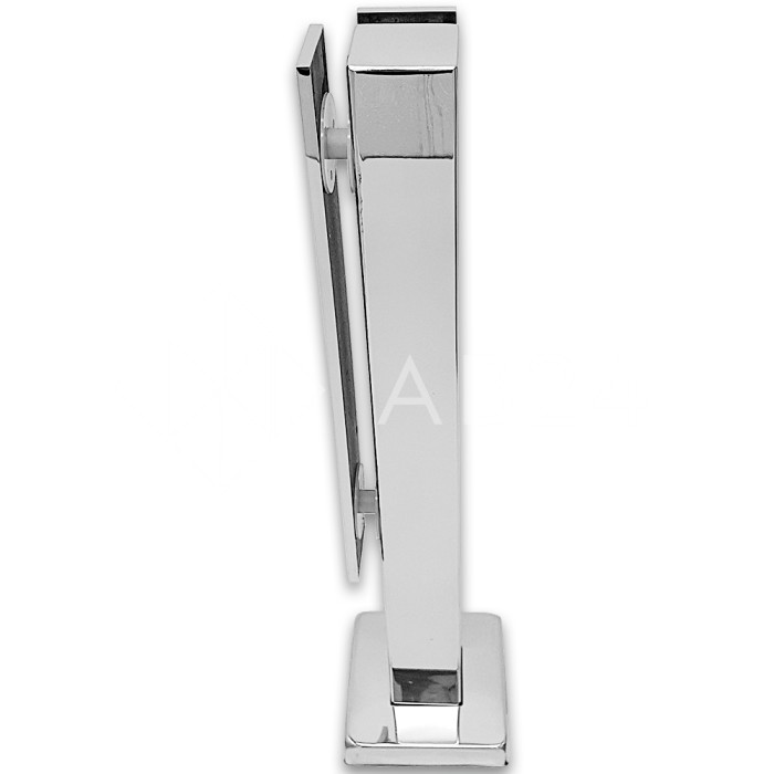 Стойка FOS-08 для стекла угловая напольная 78х400 мм со сверлением, нержавейка/полированный