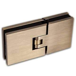 Петля Аврора FDP-181 стекло-стекло 180° с крышками, латунь/бронза