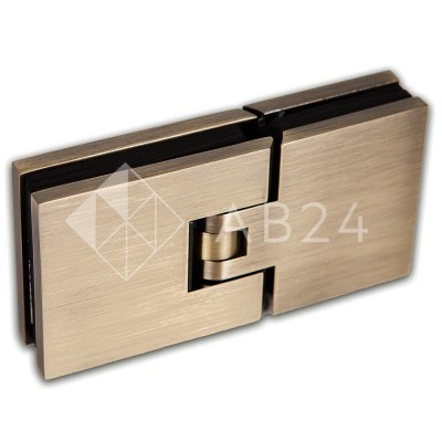 Петля Аврора FDP-181 стекло-стекло 180° с крышками, латунь/бронза