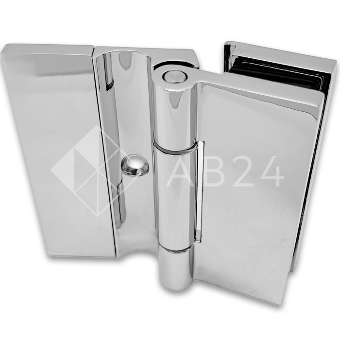 Петля Гера FDP-122 стена-стекло, открывание 90° внутрь, цинк/хром