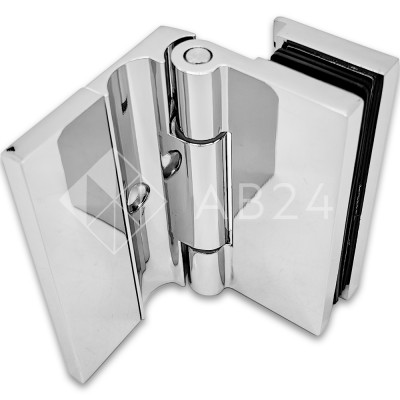 Петля Гера FDP-122 стена-стекло, открывание 90° внутрь, цинк/хром