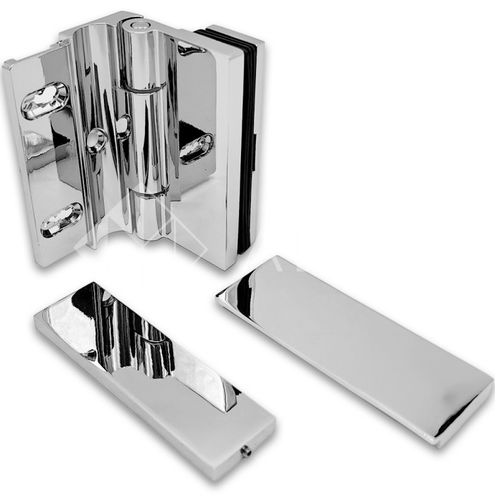 Петля Гера FDP-122 стена-стекло, открывание 90° внутрь, цинк/хром