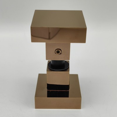 Ручка кноб FDR-31E ЭКОНОМ квадратная, нержавейка/розовое золото