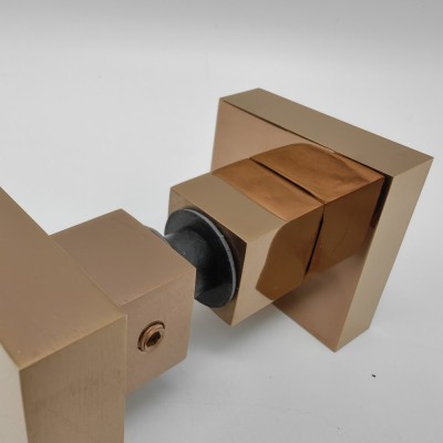 Ручка кноб FDR-31E ЭКОНОМ квадратная, нержавейка/розовое золото