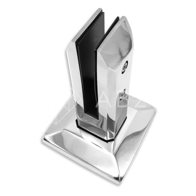 Стойка FOS-02 для стекла напольная 95х160 мм без сверления, дюплекс/полированный