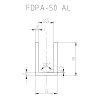 Профиль FDPA-50.22/L СВЕТЛЕЕ для стекла 20х12.5х2 , длина 2,2 м, алюминий/золото