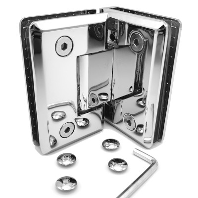 FDP-23E BR/CR: Петля Бета Эконом стекло-стекло 90°, латунь/хром