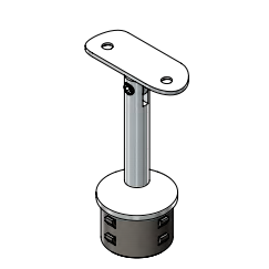 Наконечник штырь FOP-38.23 для трубы O38 с ложем O50.8, GRIT600, нержавейка/полированный