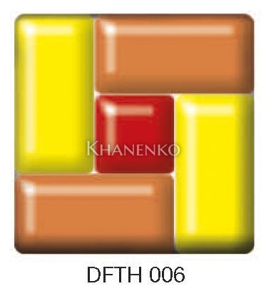 Фьюзинг квадрат DFTH 006 желто-красного цвета, 6 см