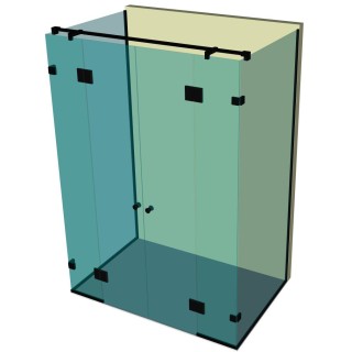 Душевая кабина п-образная DK-405P в опорном профиле