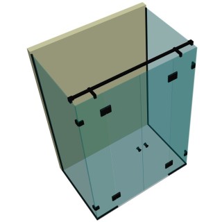 Душевая кабина п-образная DK-405P в опорном профиле