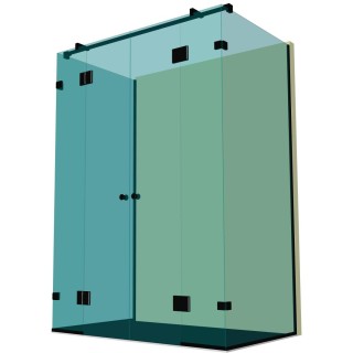 Душевая кабина п-образная DK-405P в опорном профиле