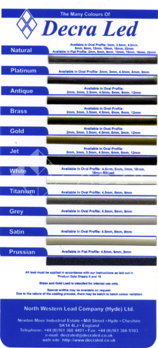 Свинцовая лента Decra Led Brass Satin 6 мм, 50 м (латунь матовая, старое золото)