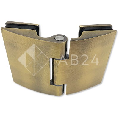 Петля Европа FDP-115 стекло-стекло 180° без крышек, нержавейка/бронза