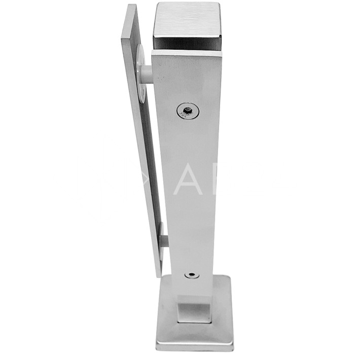 Стойка FOS-08 для стекла угловая напольная 78х400 мм со сверлением, нержавейка/матовый