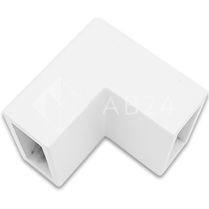 Соединитель FDC-32 трубы 30х10 угловой 90° вертикальный, нержавейка/белый