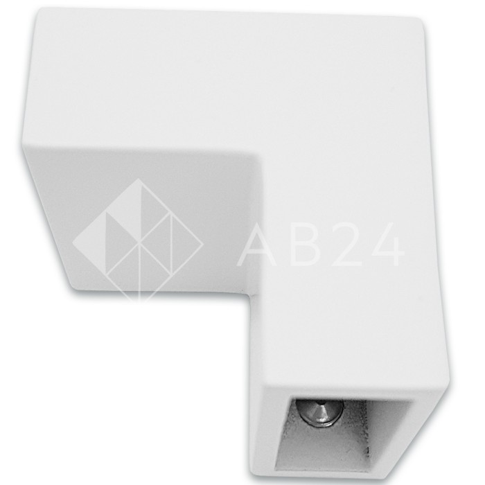 Соединитель FDC-32 трубы 30х10 угловой 90° вертикальный, нержавейка/белый