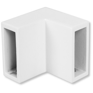 Соединитель FDC-32 трубы 30х10 угловой 90° вертикальный, нержавейка/белый