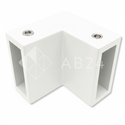 Соединитель FDC-32 трубы 30х10 угловой 90° вертикальный, нержавейка/белый