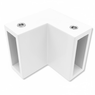 Соединитель FDC-32 трубы 30х10 угловой 90° вертикальный, нержавейка/белый