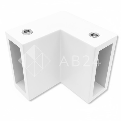 Соединитель FDC-32 трубы 30х10 угловой 90° вертикальный, нержавейка/белый