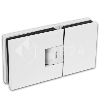 Петля Аврора FDP-181 стекло-стекло 180° с крышками, латунь/белый