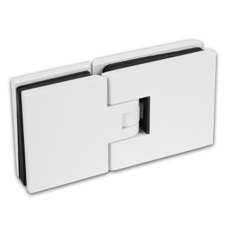 Петля Аврора FDP-181 стекло-стекло 180° с крышками, латунь/белый