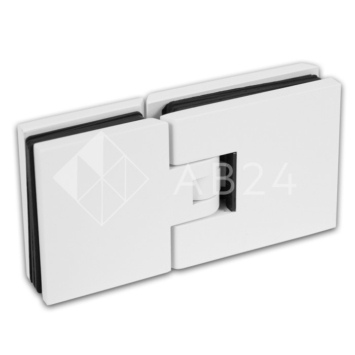 Петля Аврора FDP-181 стекло-стекло 180° с крышками, латунь/белый