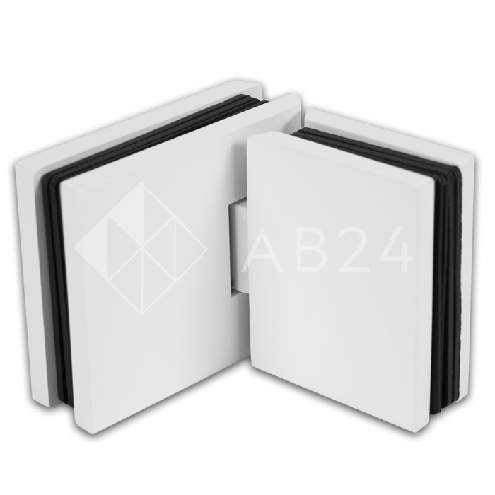 Петля Аврора FDP-181 стекло-стекло 180° с крышками, латунь/белый