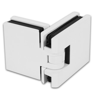 Петля Аврора FDP-181 стекло-стекло 180° с крышками, латунь/белый