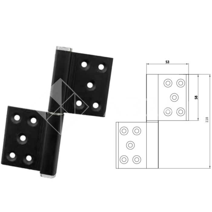 Дверь алюминиевая межкомнатная 800х2000 левая открывание внутрь, стекло матовое FMD-8L-1 AL/Bl-Sn Черная
