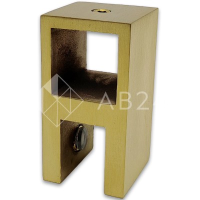 Держатель стекла FDC-58 сквозной 15х15 вертикальный, нержавейка/брашированное золото