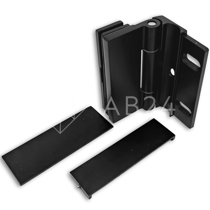 Петля Гера FDP-122 стена-стекло, открывание 90° внутрь, цинк/черный