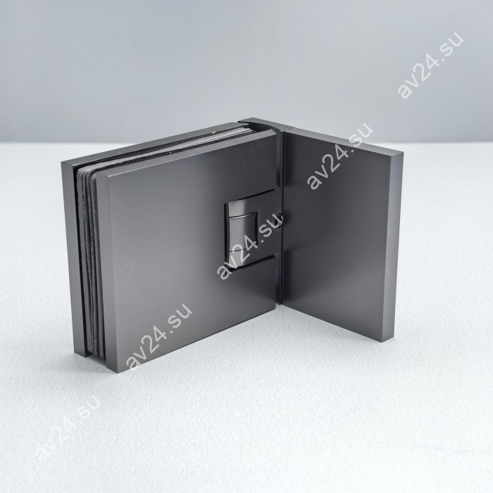 Петля Афродита FDP-230 стена-стекло 90° с крышками, латунь/оружейная сталь