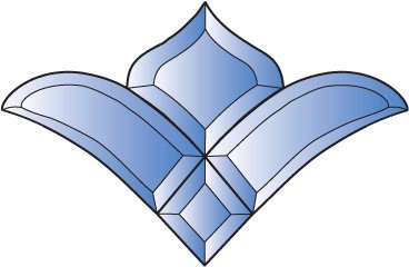 Бевелс AV278 синий (4 элемента) 216 х 140 мм