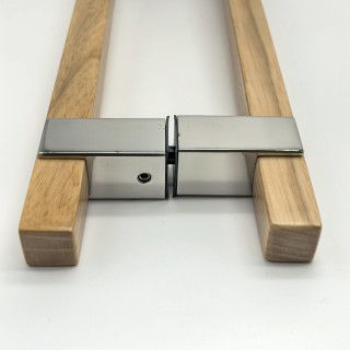 Ручка для сауны FDR-175, 20х450х550 мм, нержавейка/дерево/полированный