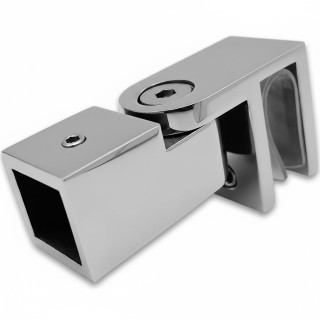 Держатель стекла FDC-50, 15х15 торцевой 0°-180°, нержавейка/полированный