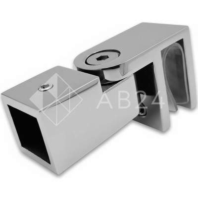 Держатель стекла FDC-50, 15х15 торцевой 0°-180°, нержавейка/полированный