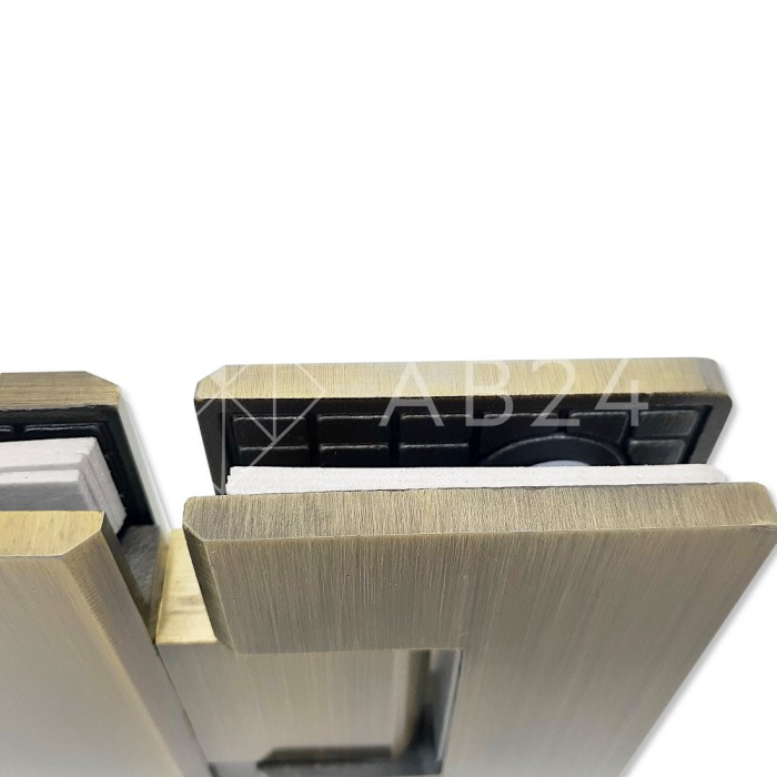 Петля Альфа α FDP-12 стекло-стекло 180°, нержавейка/бронза