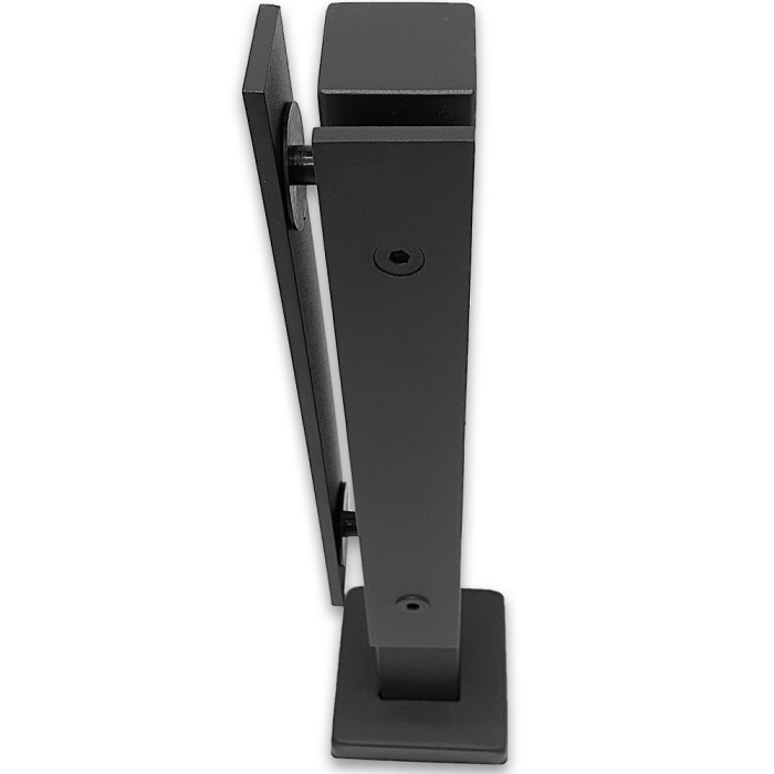 Стойка FOS-08 для стекла угловая напольная 78х400 мм со сверлением, нержавейка/черный