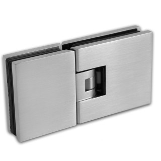 Петля Аврора FDP-181 стекло-стекло 180° с крышками, латунь/матовый