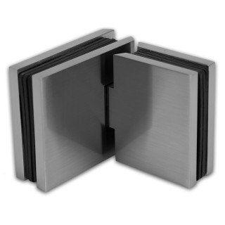 Петля Аврора FDP-181 стекло-стекло 180° с крышками, латунь/матовый