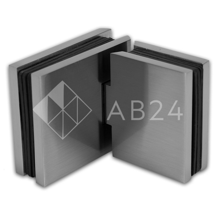 Петля Аврора FDP-181 стекло-стекло 180° с крышками, латунь/матовый