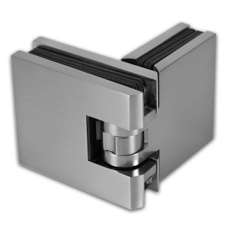 Петля Аврора FDP-181 стекло-стекло 180° с крышками, латунь/матовый