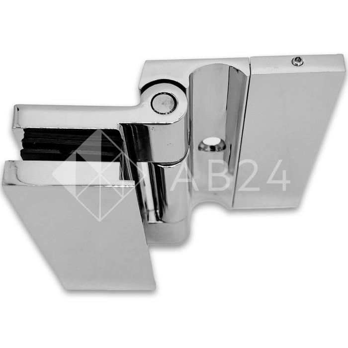 Петля Гера FDP-120 стена-стекло, открывание 90°, цинк/хром