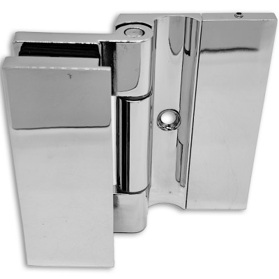 Петля Гера FDP-120 стена-стекло, открывание 90°, цинк/хром