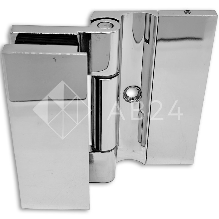 Петля Гера FDP-120 стена-стекло, открывание 90°, цинк/хром