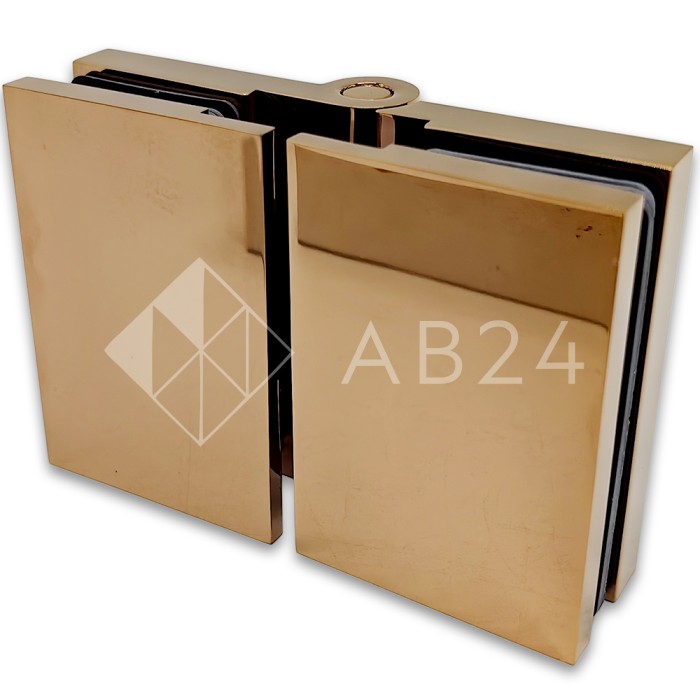 Петля Майя FDP-171 стекло-стекло 180°, латунь/розовое золото