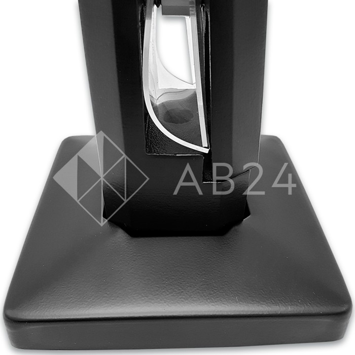 Стойка FOS-05 для стекла напольная 90х190 мм со сверлением и регулировкой, дюплекс/черный